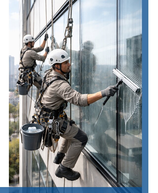 Мойка окон альпинистами в Отрадном от 4892 р. | ВЫСОТНИК-Трд