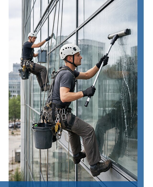 Мойка витражей альпинистами в Отрадном от 761 р. под ключ|ВЫСОТНИК-Трд