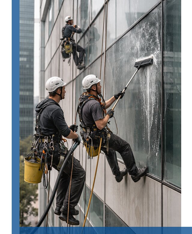 Профессиональная высотная мойка фасадов зданий в Отрадном
