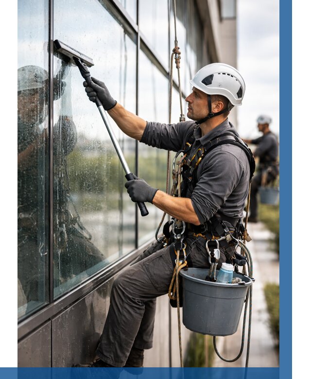Мойка стеклянных фасадов в Отрадном от 217 р. | ВЫСОТНИК-Трд