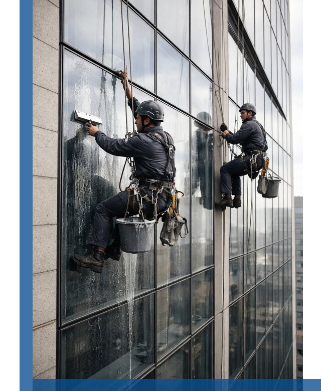 Профессиональная мойка стеклянных фасадов зданий в Отрадном