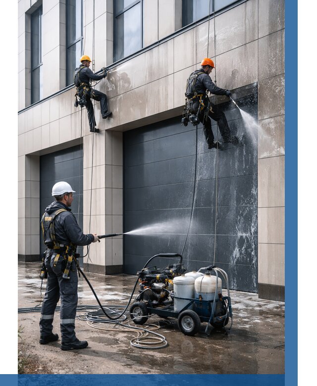 Послестроительная мойка фасада в Отрадном от 326 р. | ВЫСОТНИК-Трд