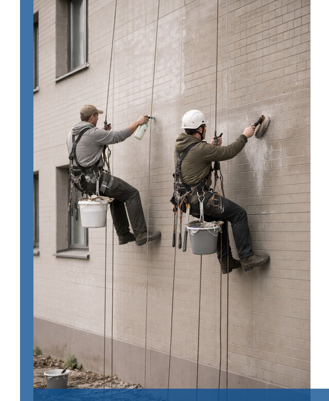 Удаление высолов с фасада зданий в Отрадном без повреждений и следов