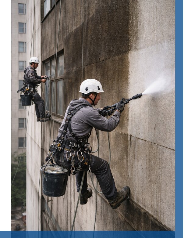 Очистка фасада от копоти в Отрадном от 272 р. | ВЫСОТНИК-Трд