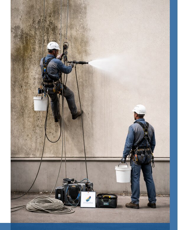 Очистка фасада от плесени в Отрадном от 326 р. | ВЫСОТНИК-Трд