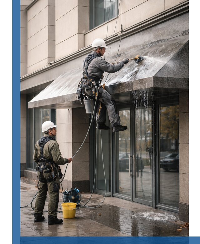 Профессиональная мойка козырьков и навесов в Отрадном