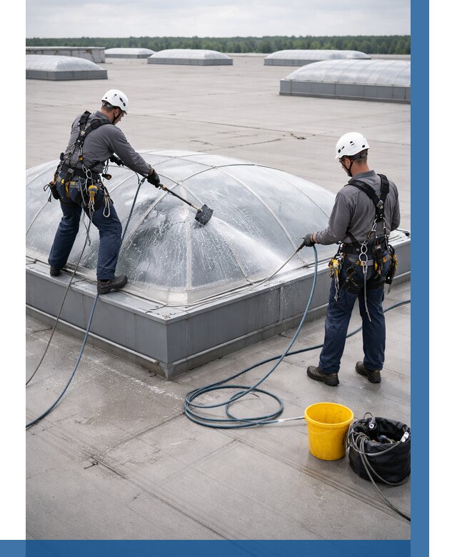 Мойка зенитных фонарей в Отрадном, заказать от 4892 р. | ВЫСОТНИК-Трд