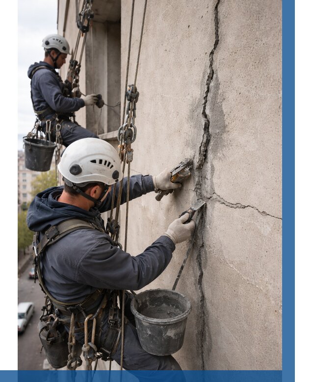 Заделка трещин на фасаде в Отрадном от 978 р. | ВЫСОТНИК-Трд