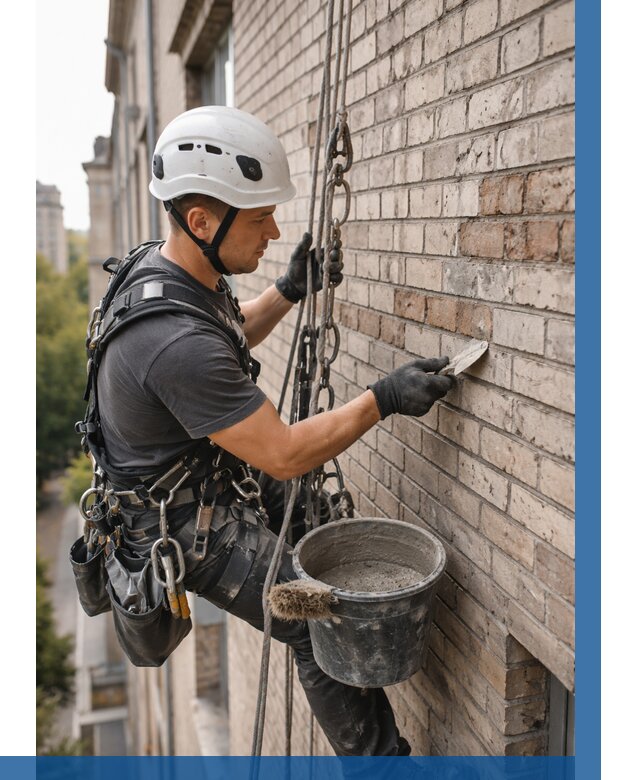 Ремонт кирпичной кладки фасада в Отрадном от 1957 р. | ВЫСОТНИК-Трд