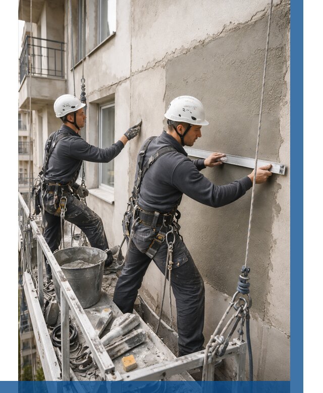 Штукатурка фасада на высоте в Отрадном от 978 р. | ВЫСОТНИК-Трд