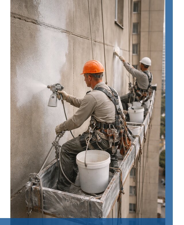 Грунтовка фасада на высоте в Отрадном от 130 р. | ВЫСОТНИК-Трд