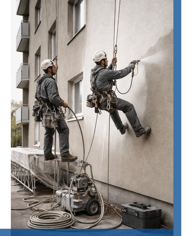 Безвоздушная покраска фасада в Отрадном от 239 р/м² | ВЫСОТНИК-Трд