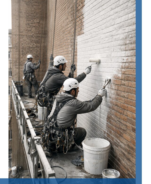 Покраска кирпичного фасада в Отрадном от 380 р. | ВЫСОТНИК-Трд