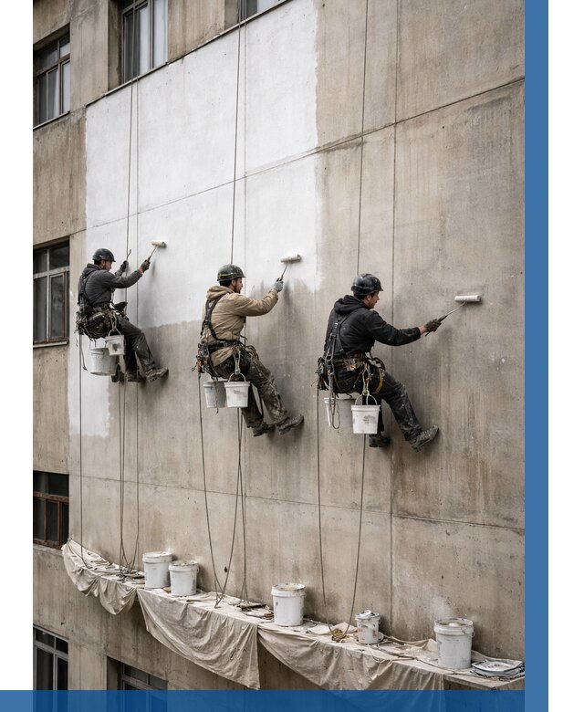 Покраска бетонного фасада в Отрадном от 380 р за м2 | ВЫСОТНИК-Трд