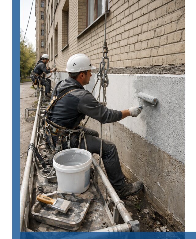 Окраска цоколя здания в Отрадном профессионально и надежно