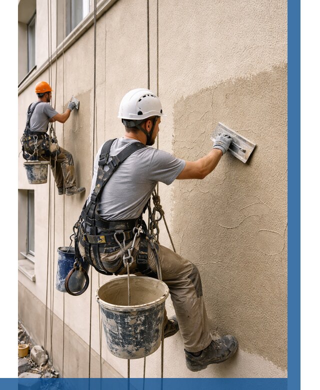 Декоративная штукатурка фасада в Отрадном от 1304 р. | ВЫСОТНИК-Трд