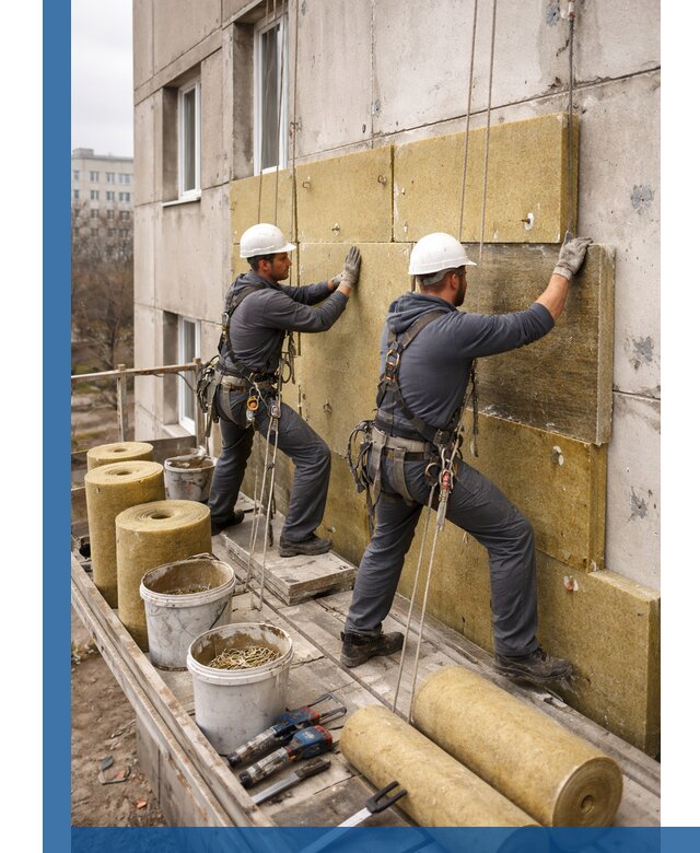 Утепление фасада минватой в Отрадном под ключ с гарантией