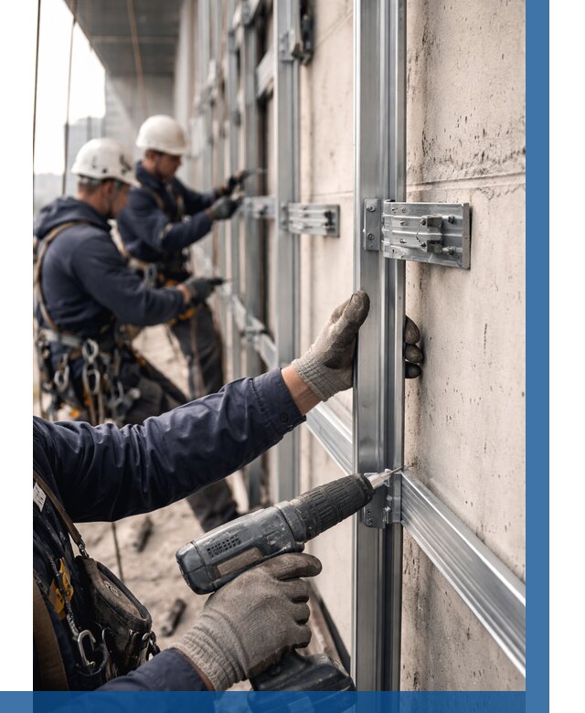 Монтаж подсистемы вентфасада в Отрадном от 924 р. | ВЫСОТНИК-Трд