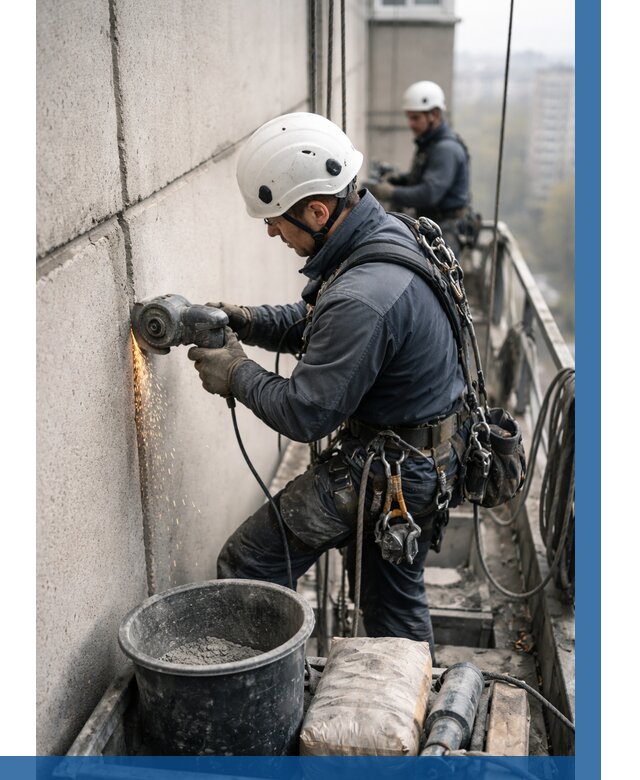 Штробление межпанельных швов в Отрадном от 1304 р. | ВЫСОТНИК-Трд