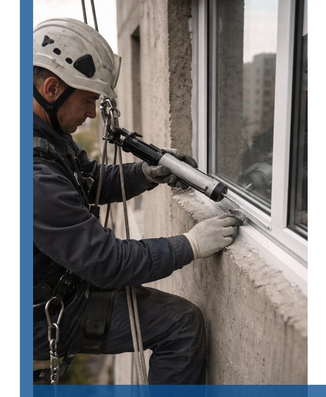 Герметизация оконных швов снаружи в Отрадном профессионально