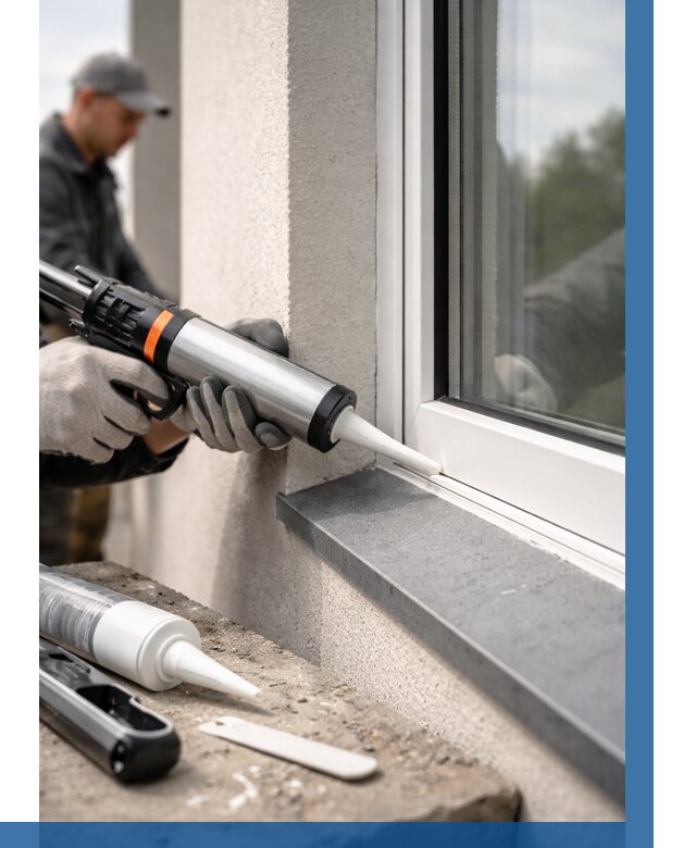 Герметизация монтажных швов окон в Отрадном от 707 р. | ВЫСОТНИК-Трд