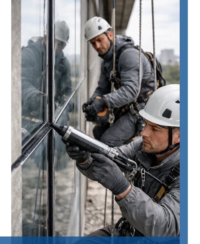 Герметизация витражных швов в Отрадном от 707 р. | ВЫСОТНИК-Трд