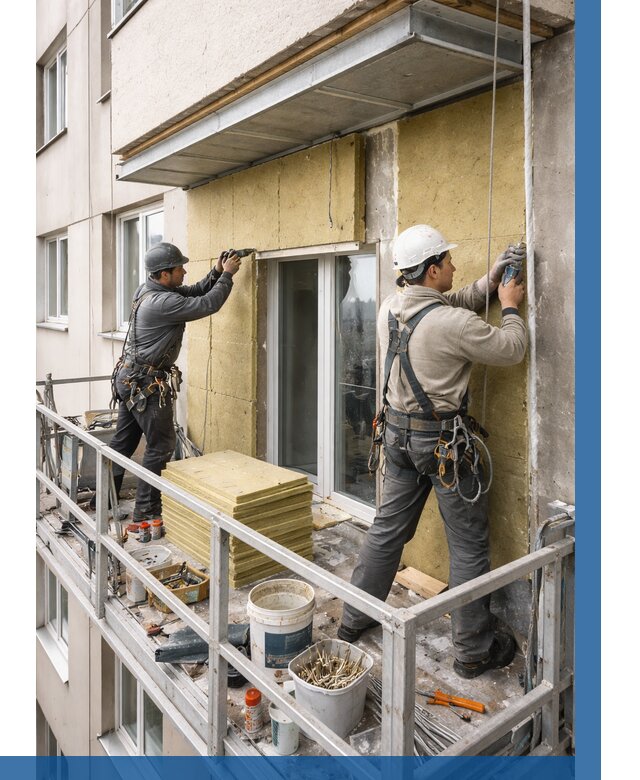 Утепление балкона снаружи в Отрадном от 1739 р. под ключ ВЫСОТНИК-Трд