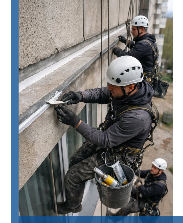 Герметизация примыкания балкона в Отрадном под ключ с гарантией