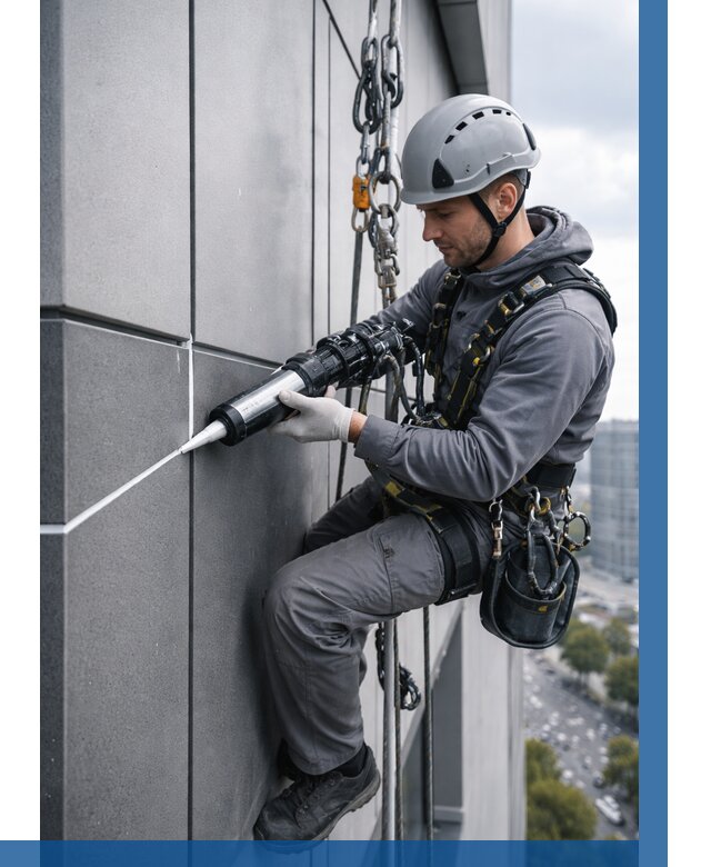 Герметизация стыков фасадных панелей в Отрадном от 7066 р.| ВЫСОТНИК-Трд