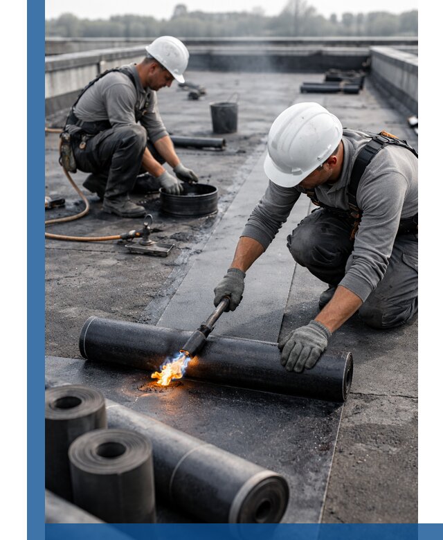 Ремонт рулонной кровли в Отрадном герметизация и восстановление