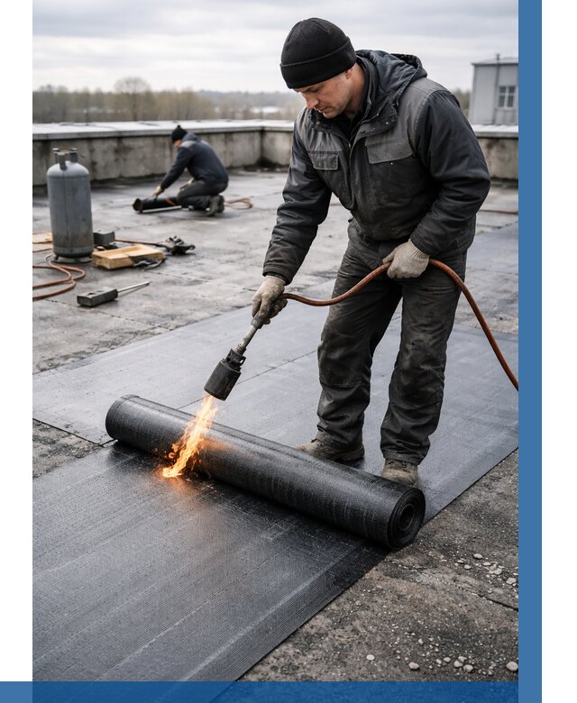 Ремонт наплавляемой кровли в Отрадном от 761 р. | ВЫСОТНИК-Трд