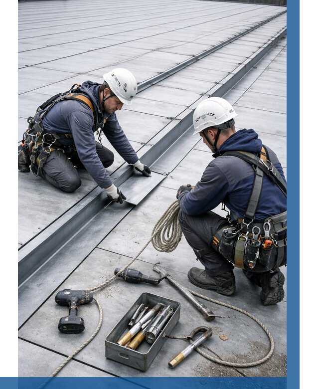 Ремонт фальцевой кровли в Отрадном от 761 р. | ВЫСОТНИК-Трд