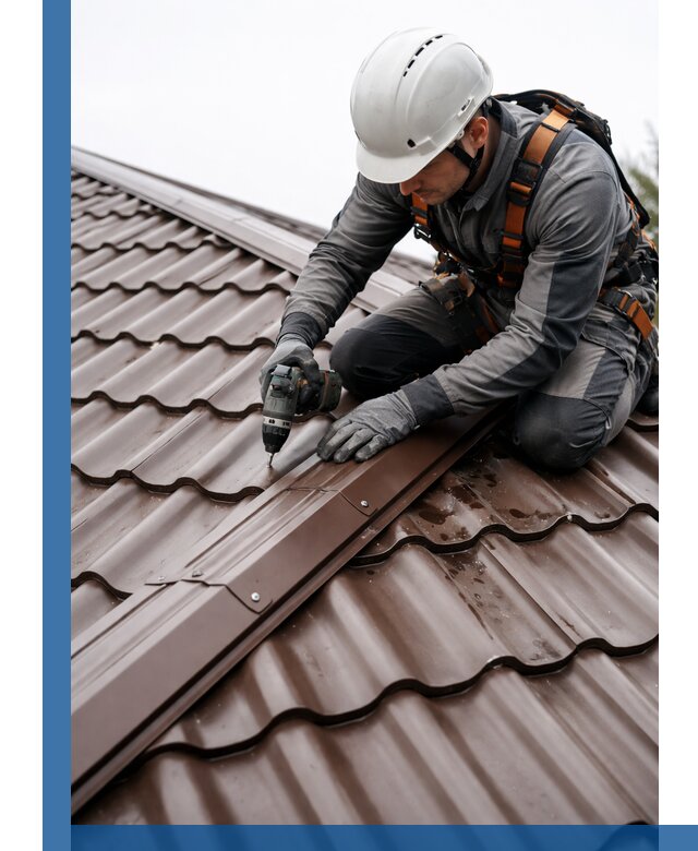 Ремонт металлочерепицы на крыше в Отрадном профессионально