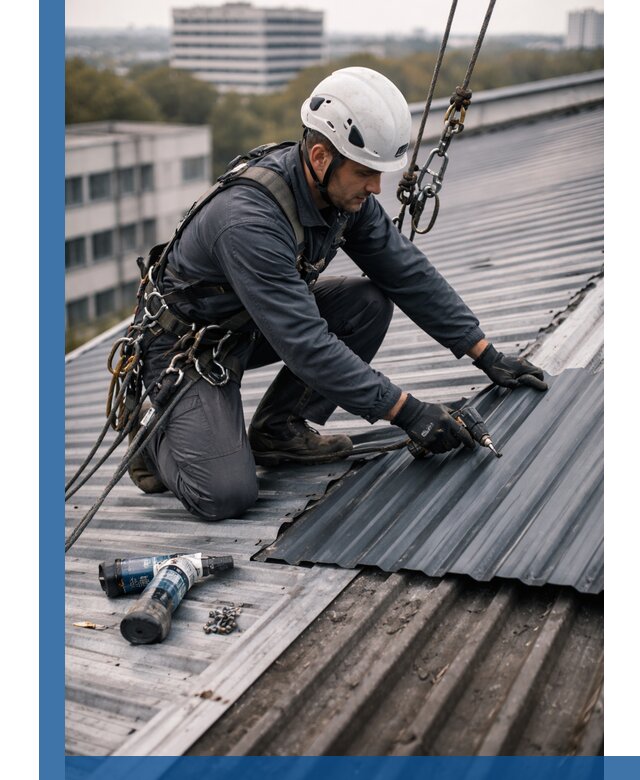 Ремонт профнастила на кровле в Отрадном, работы под ключ