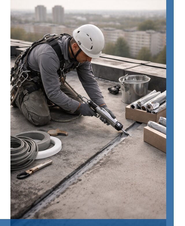 Герметизация швов кровли в Отрадном от 489 р./м2 | ВЫСОТНИК-Трд