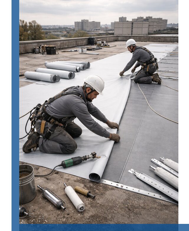 Монтаж мембранной кровли в Отрадном для промышленных зданий