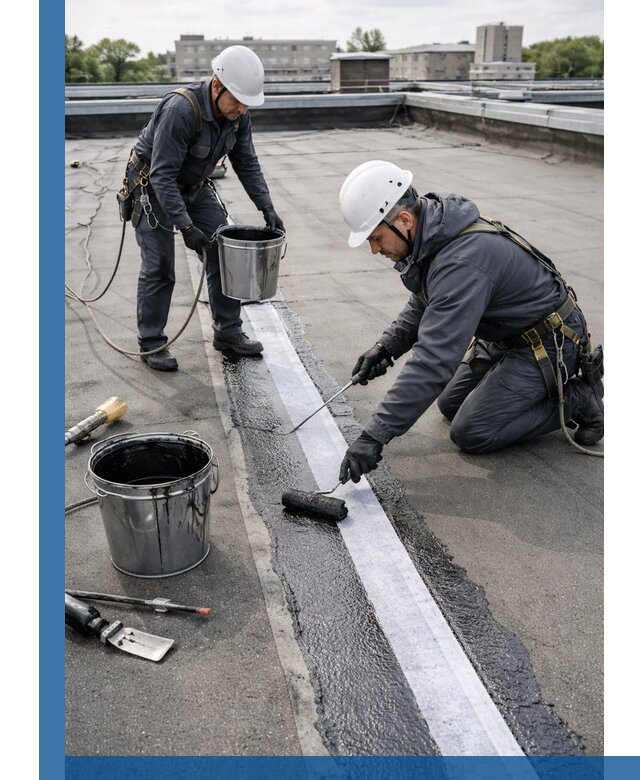 Гидроизоляция кровли мастикой в Отрадном надежная защита