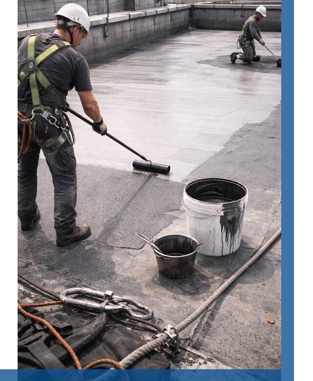 Гидроизоляция кровли жидкой резиной в Отрадном от 544 р. | ВЫСОТНИК-Трд