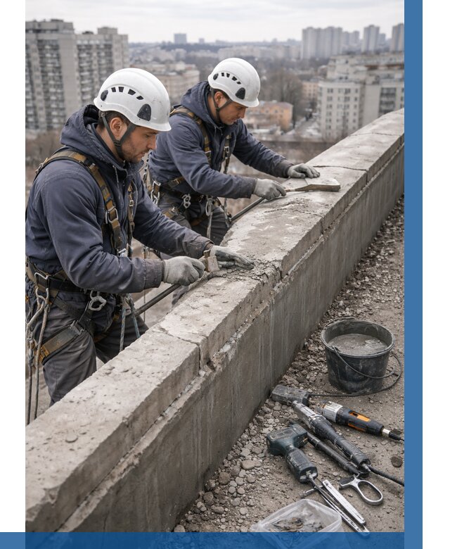 Ремонт парапета на кровле в Отрадном от 1631 р. | ВЫСОТНИК-Трд