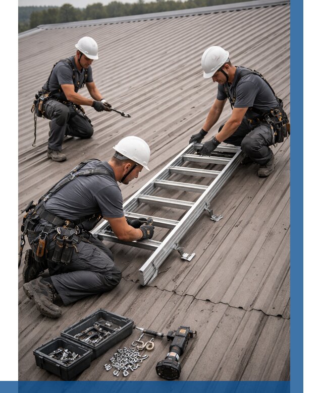 Монтаж кровельной лестницы в Отрадном от 4892 р. | ВЫСОТНИК-Трд