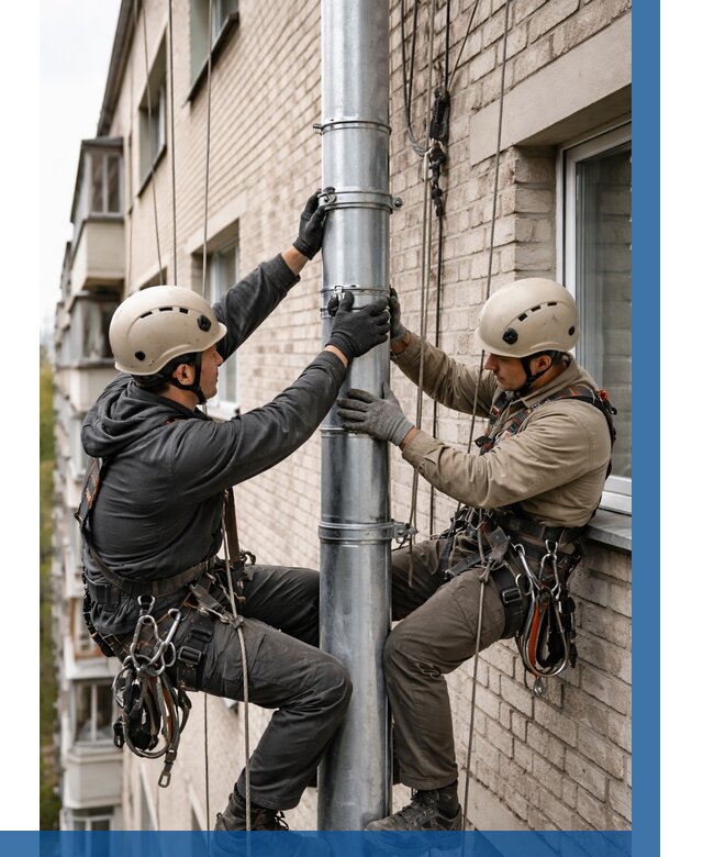 Замена водосточных труб в Отрадном от 7066 р. | ВЫСОТНИК-Трд
