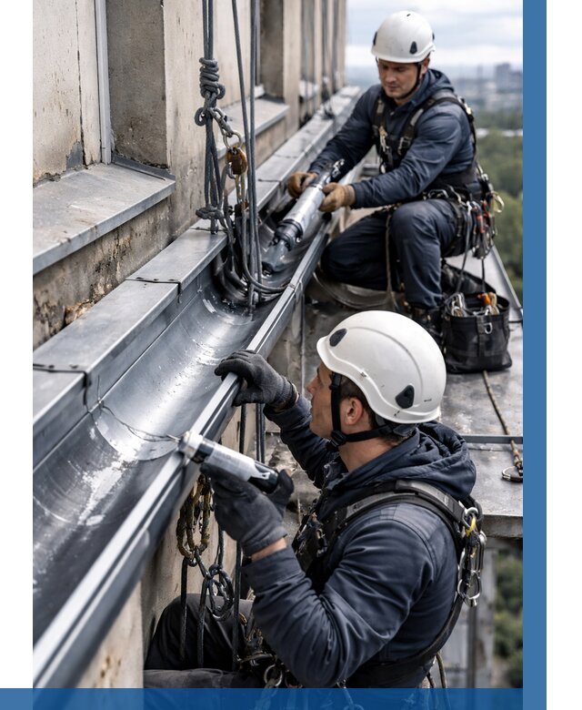 Ремонт водосточных желобов в Отрадном от 7066 р. | ВЫСОТНИК-Трд