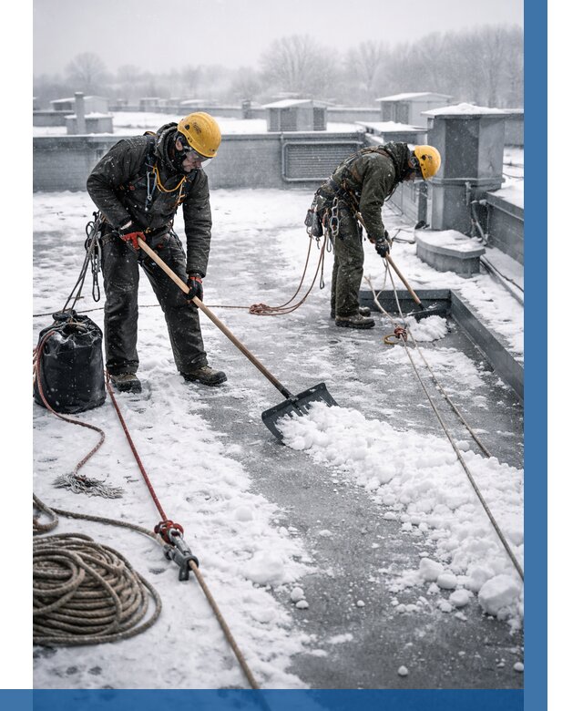 Очистка крыши от снега в Отрадном от 8153 р. | ВЫСОТНИК-Трд