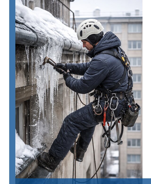 Удаление наледи и чистка водостоков в Отрадном оперативно и безопасно