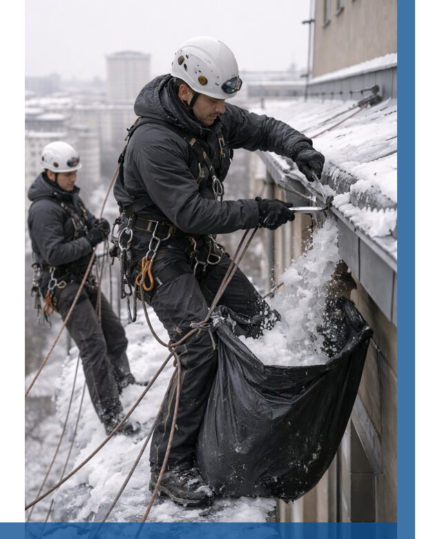 Аварийная очистка крыши в Отрадном под ключ от 326 р. | ВЫСОТНИК-Трд