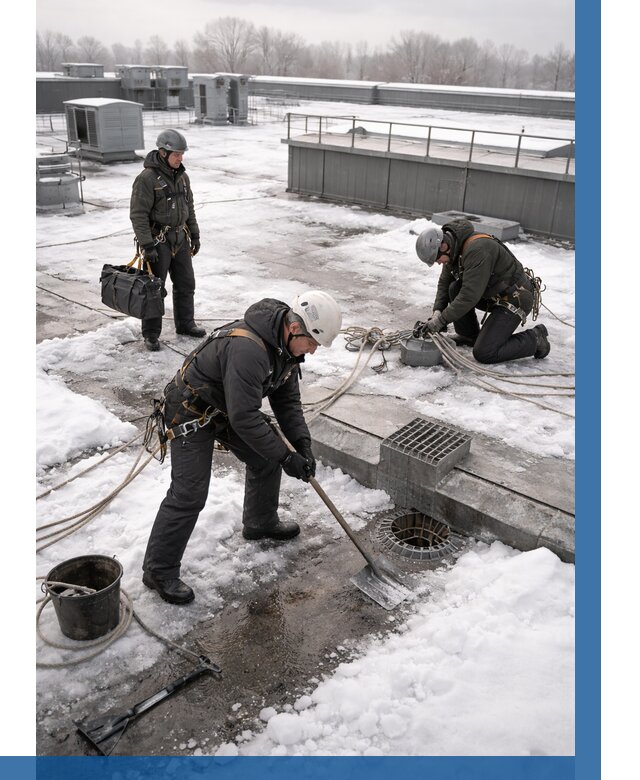 Абонентское обслуживание кровли зимой в Отрадном от 8696 р. | ВЫСОТНИК-Трд