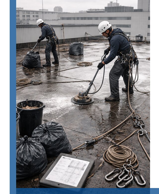 Плановая очистка кровли по графику в Отрадном для безопасности