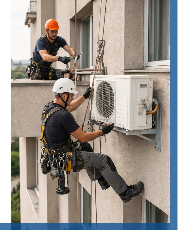 Монтаж внешнего блока кондиционера в Отрадном от 7066 р. | ВЫСОТНИК-Трд