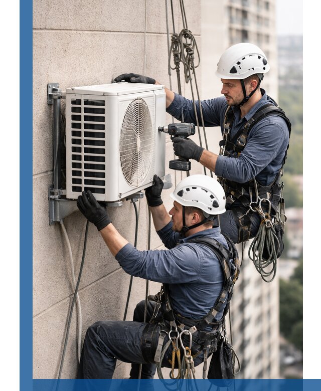 Монтаж внешнего блока кондиционера в Отрадном установка и крепление