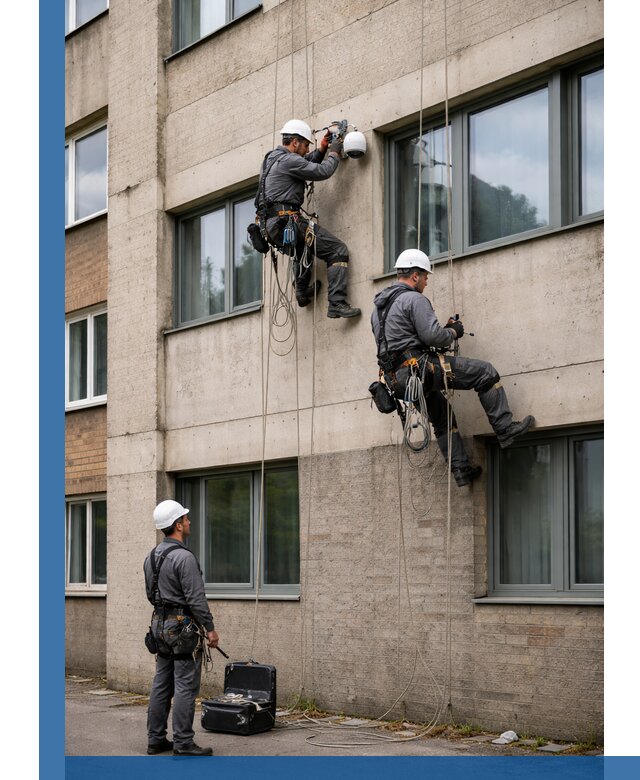 Монтаж фасадных камер видеонаблюдения в Отрадном под ключ